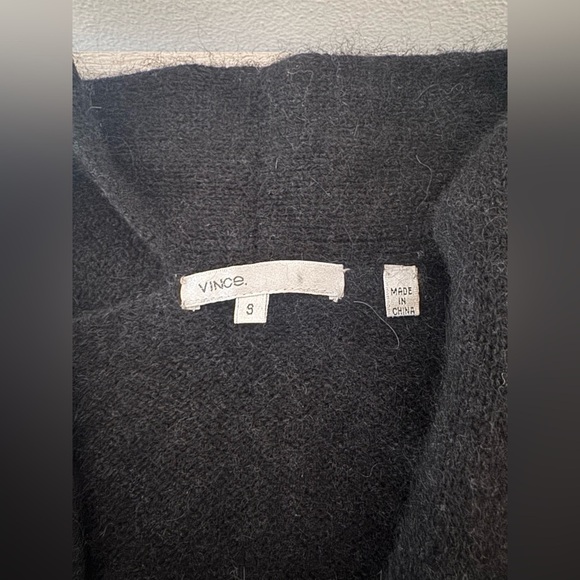 Vince Black Alpaca Wool Cashmere Blend Faux Wrap Sleeveless Sweater Top Small - Picture 9 of 9